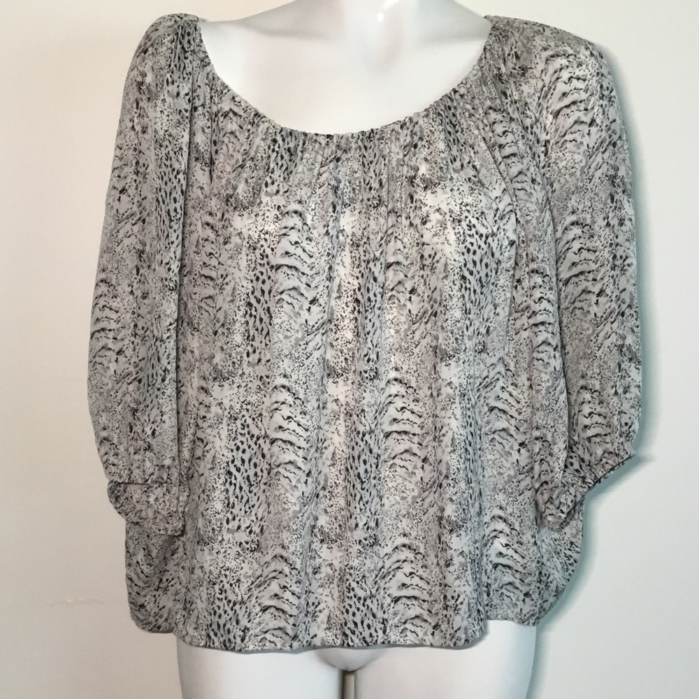 JOIE Silk 3/4 Sleeve Animal Printed Oversized Top Size Small
